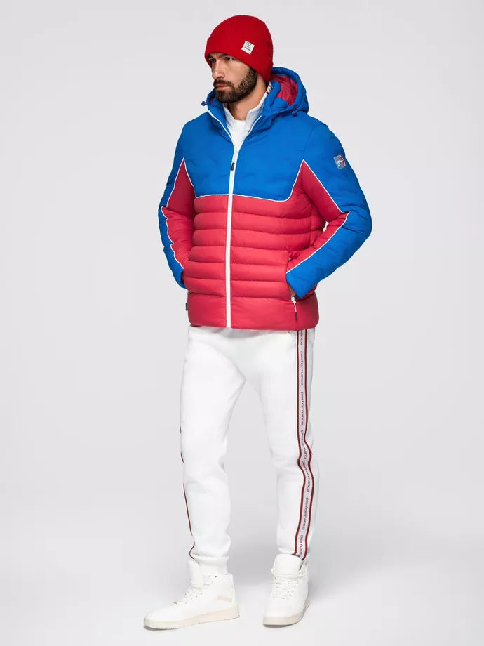 Men's winter red/blue jacket Flam