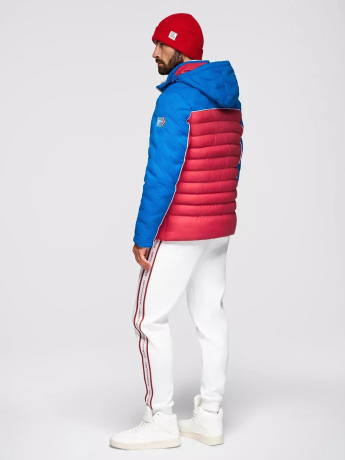 Men's winter red/blue jacket Flam