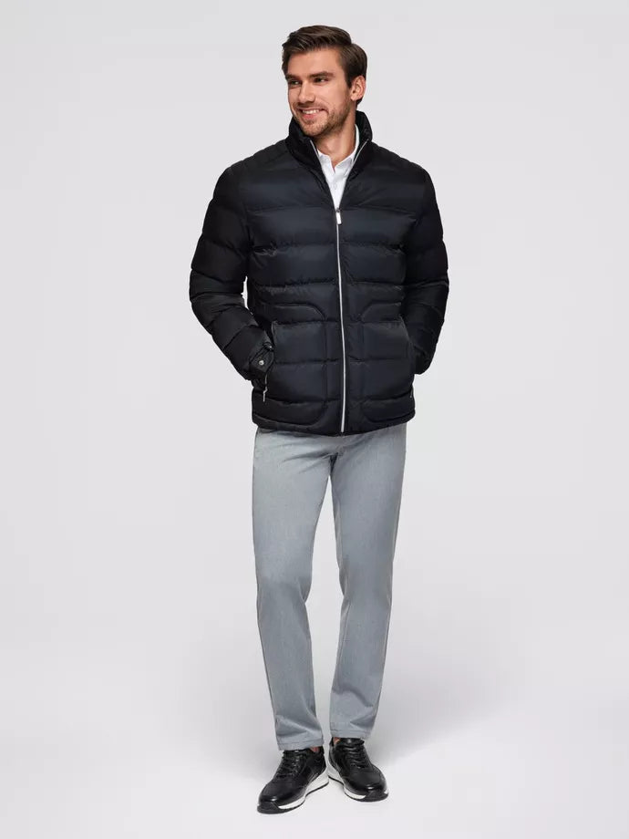 Men's quilted black jacket Wudi