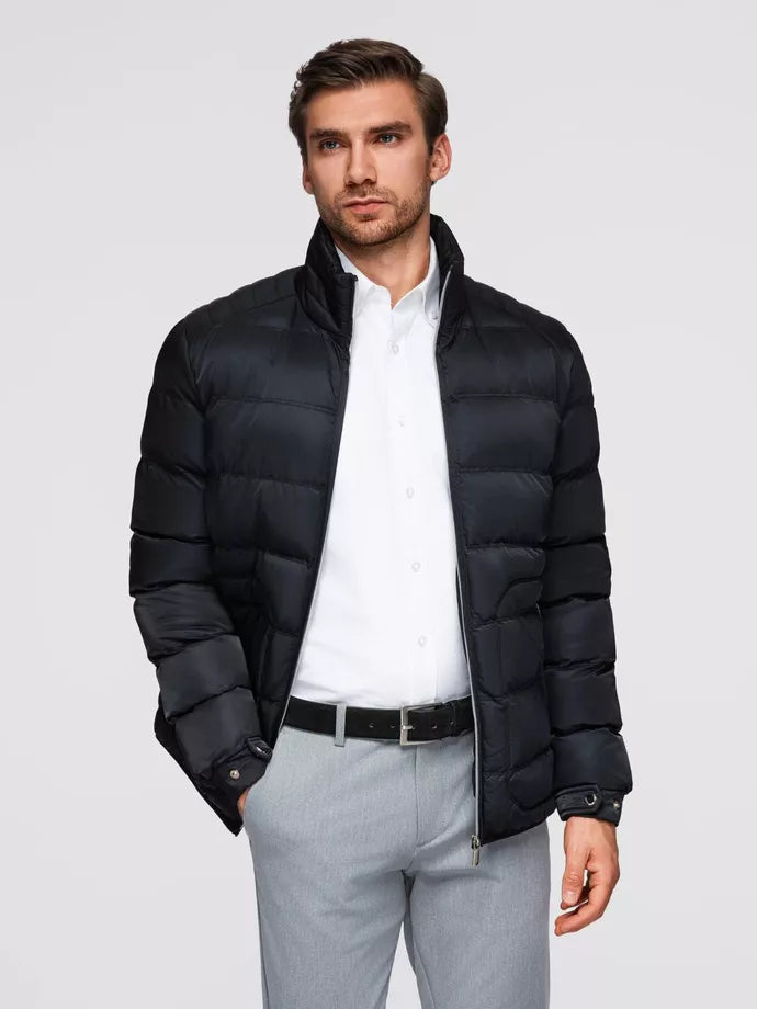 Men's quilted black jacket Wudi