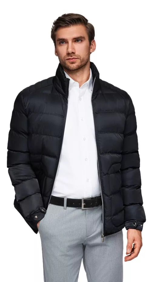 Men's quilted black jacket Wudi