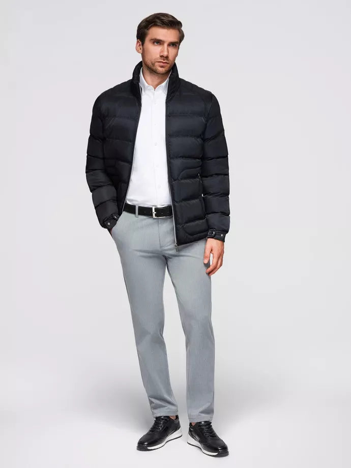 Men's quilted black jacket Wudi