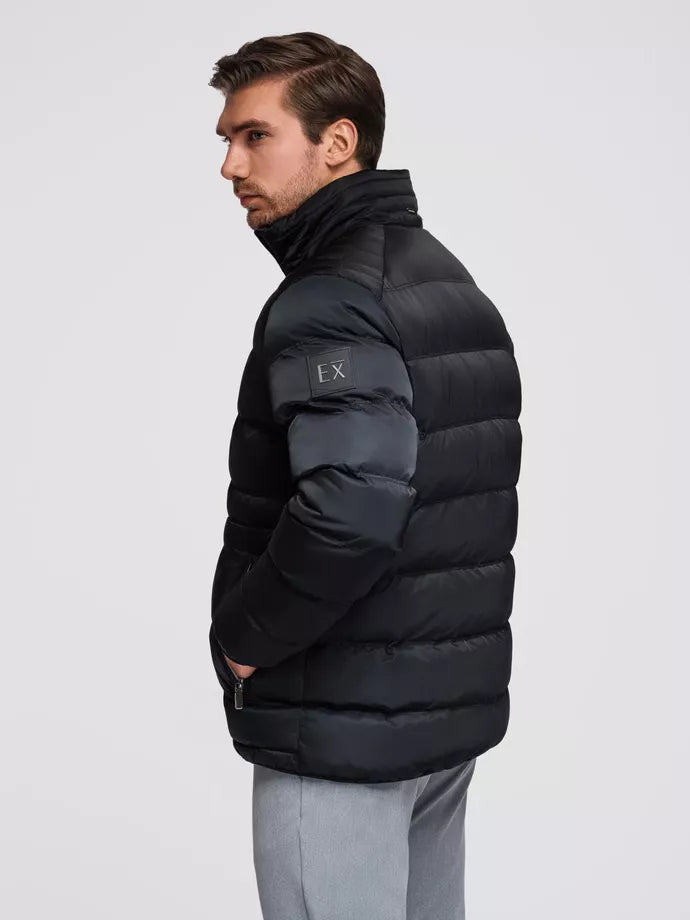 Men's quilted black jacket Wudi
