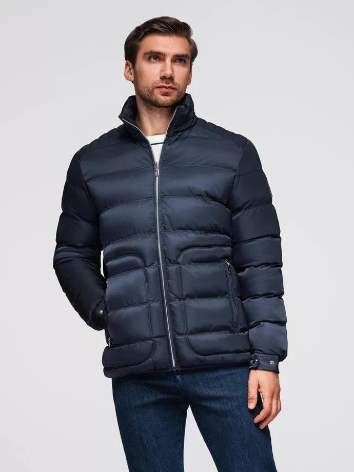 Men's quilted navy blue jacket Wudi