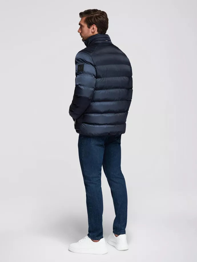 Men's quilted navy blue jacket Wudi