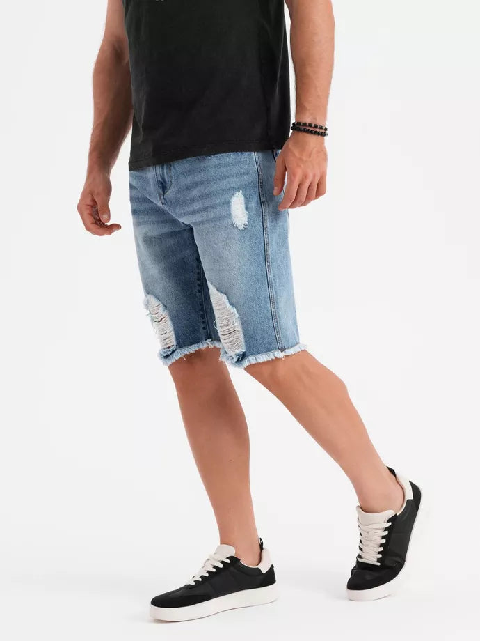 Men's light blue denim shorts Urban