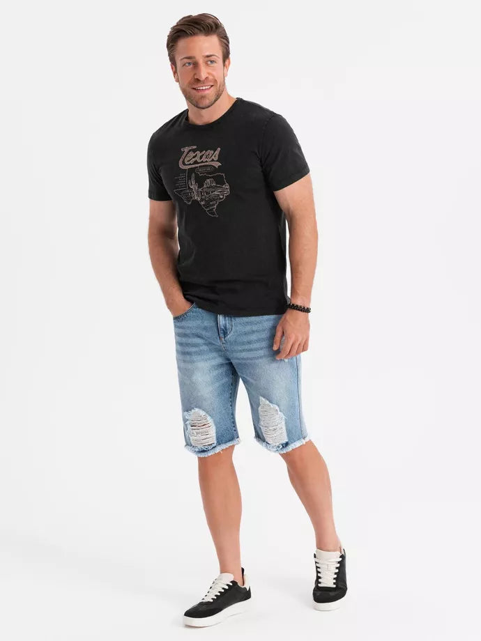 Men's light blue denim shorts Urban