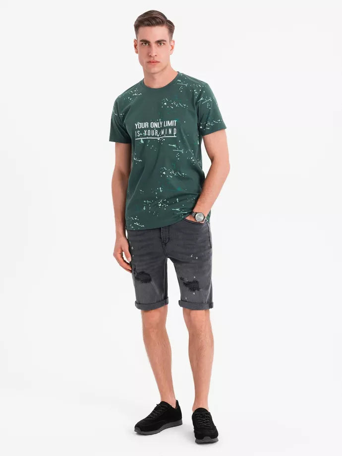 Men's dark gray denim shorts Braco