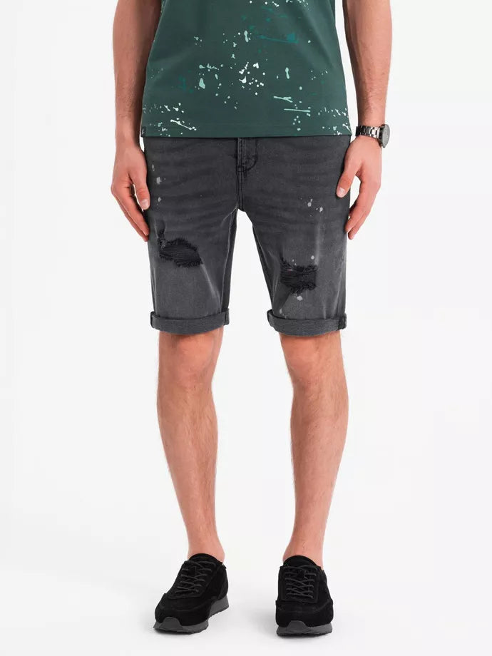 Men's dark gray denim shorts Braco