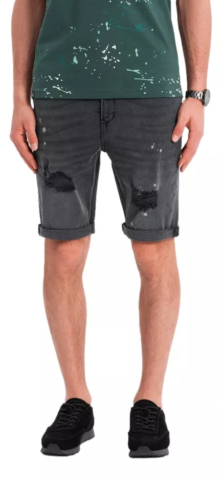 Men's dark gray denim shorts Braco