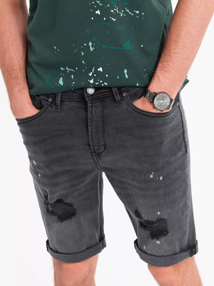 Men's dark gray denim shorts Braco