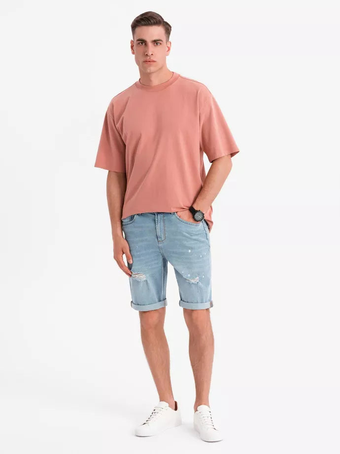 Men's light blue denim shorts Braco