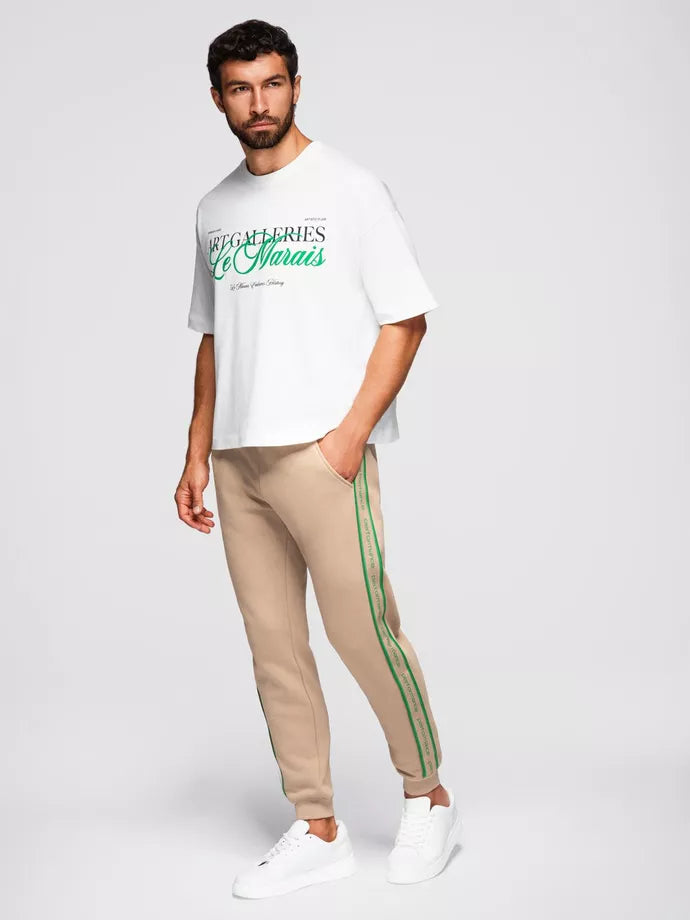 Men's light brown casual pants Performance 