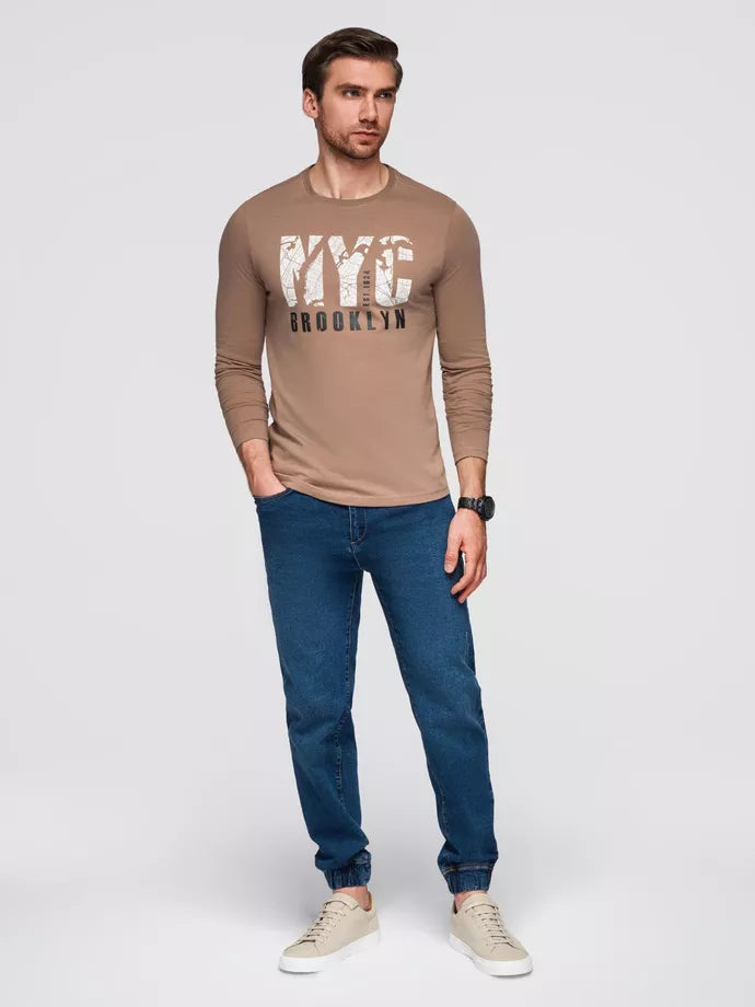 Men's brown long-sleeved shirt Nyc