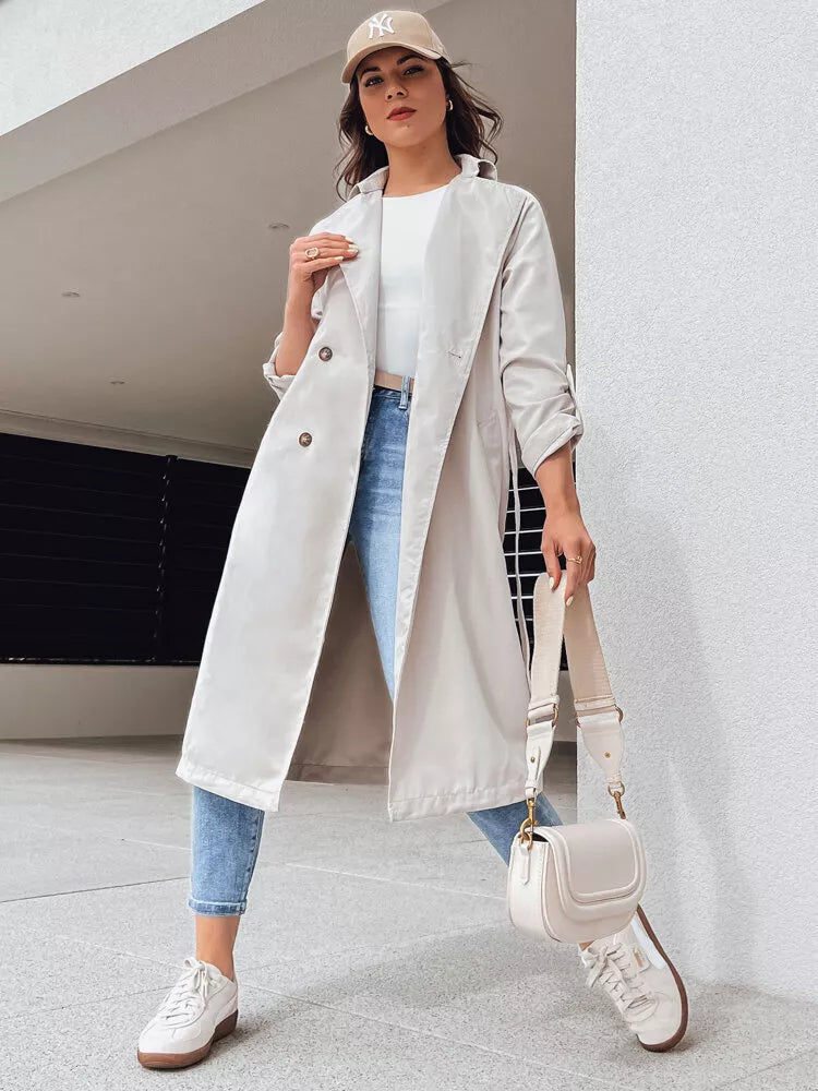 Light gray women's thin coat Binc