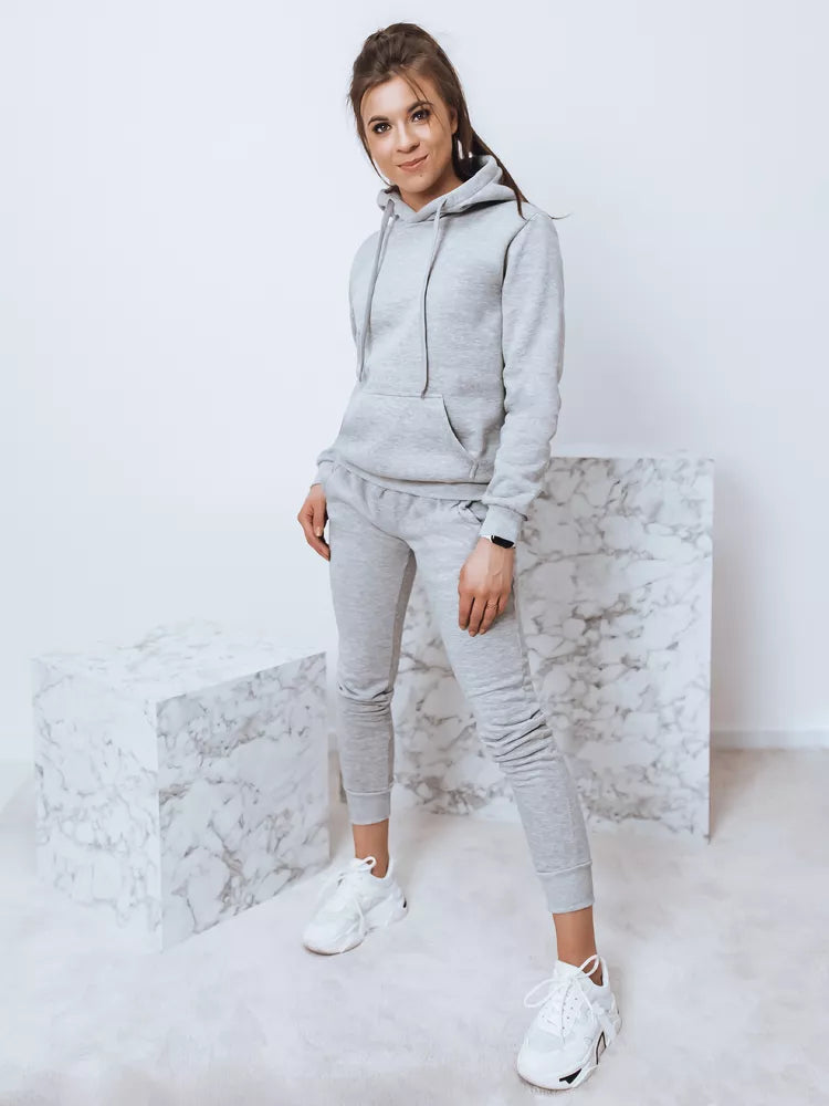 Light gray women's hooded tracksuit Komet
