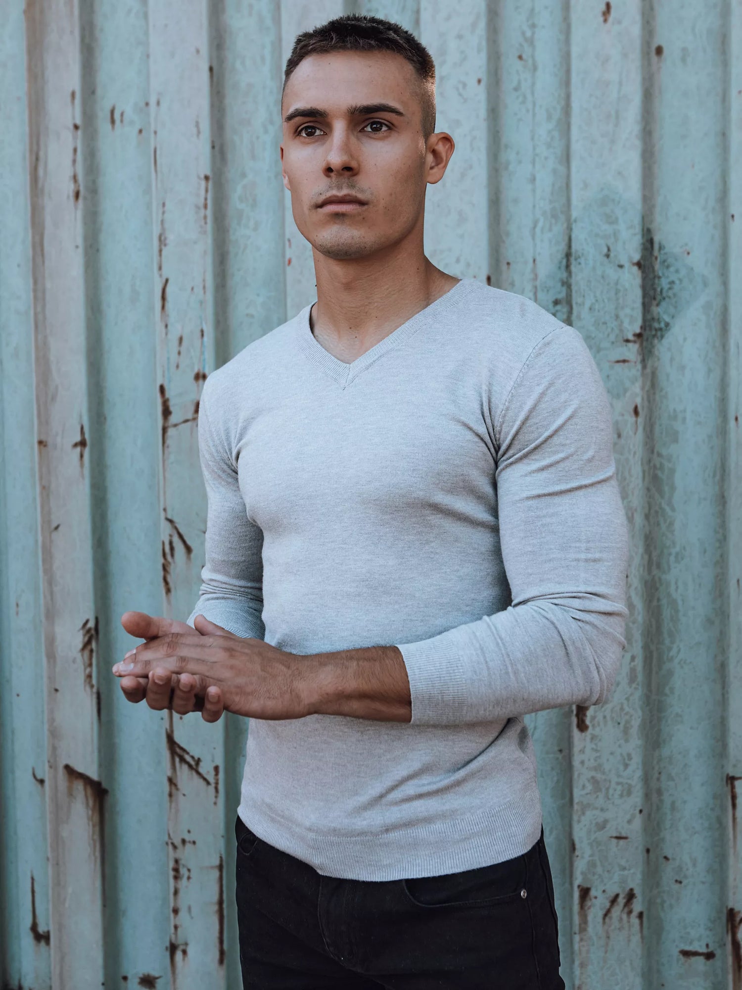 Light gray men's sweater Henri