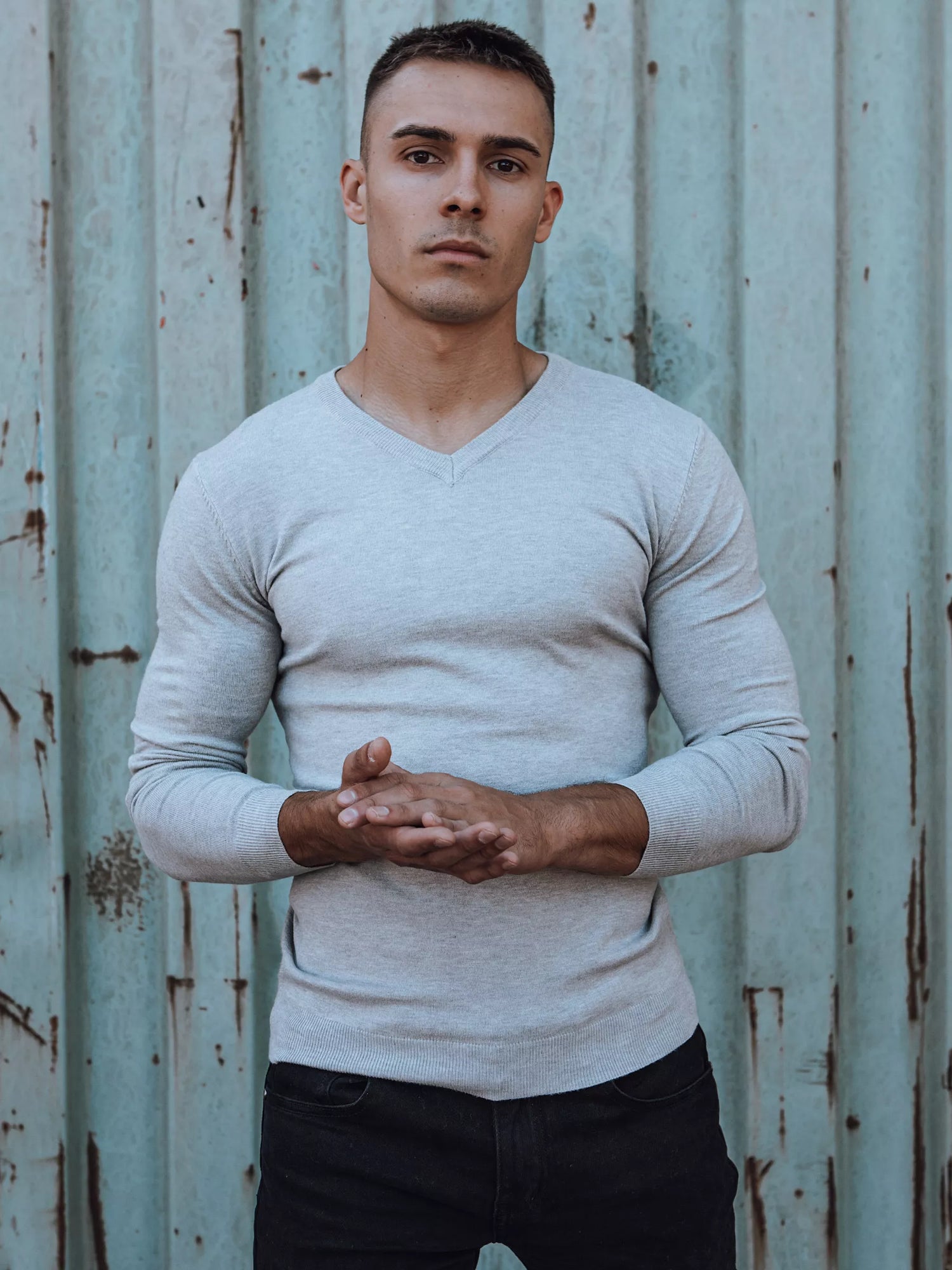 Light gray men's sweater Henri