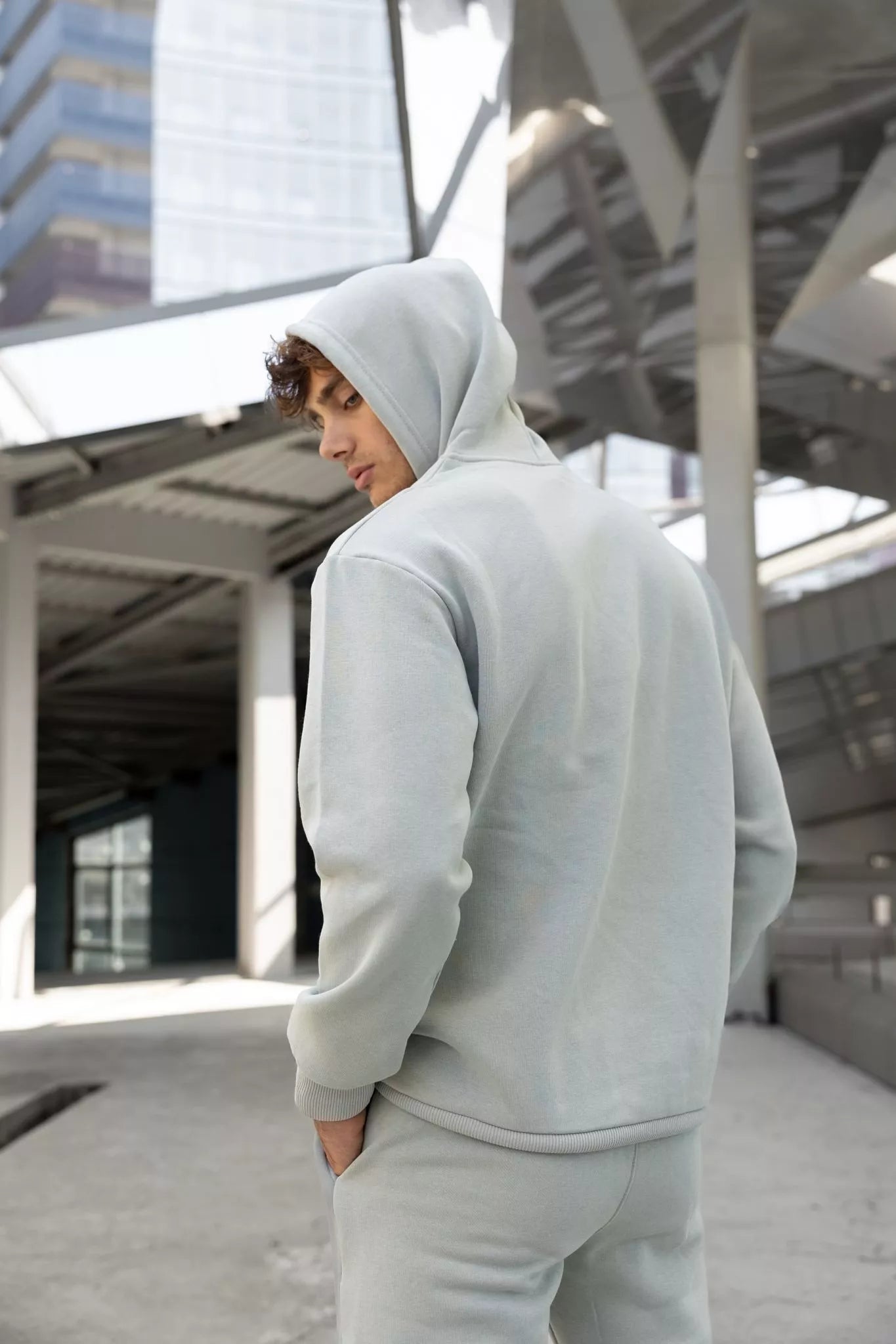Light Grey Men's Hoodie Set Agero