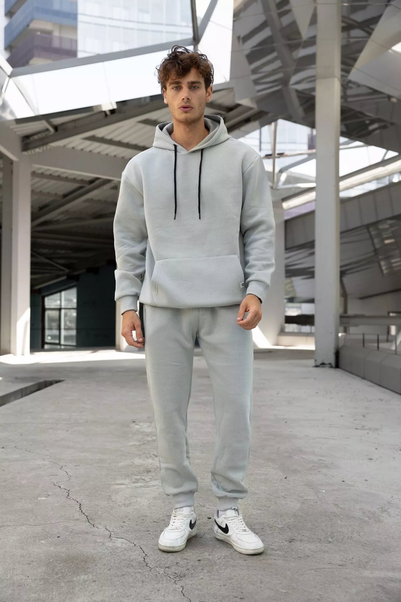 Light Grey Men's Hoodie Set Agero