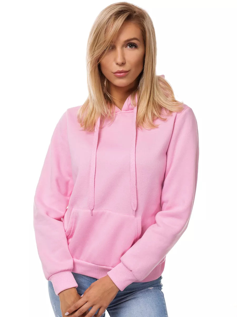 Light pink women's sweatshirt with a hood Molin