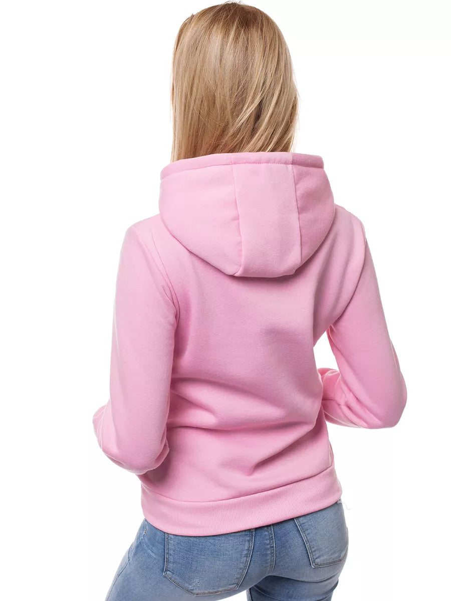 Light pink women's sweatshirt with a hood Molin