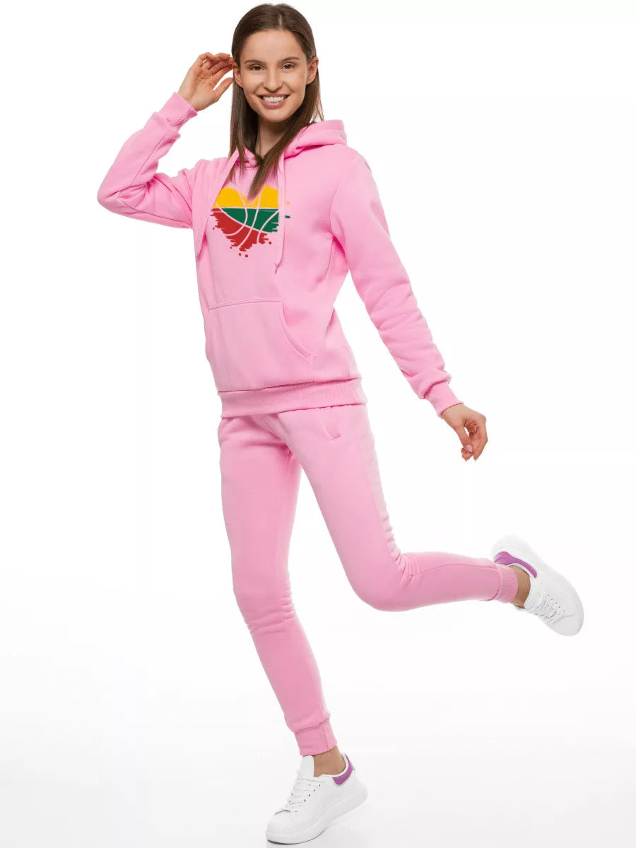 Light pink women's hooded tracksuit Lithuania