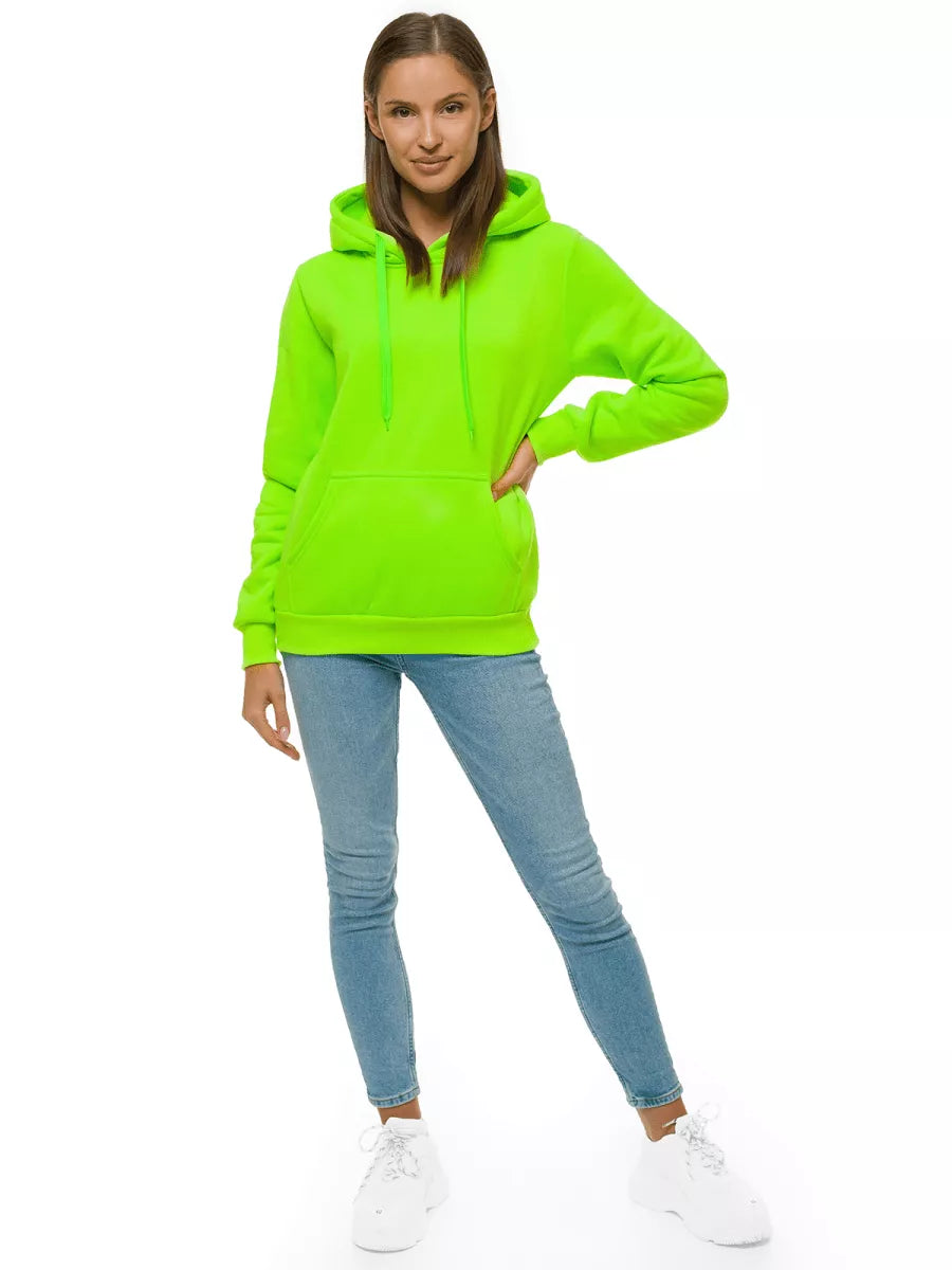 Light green women's sweatshirt with a hood Molin