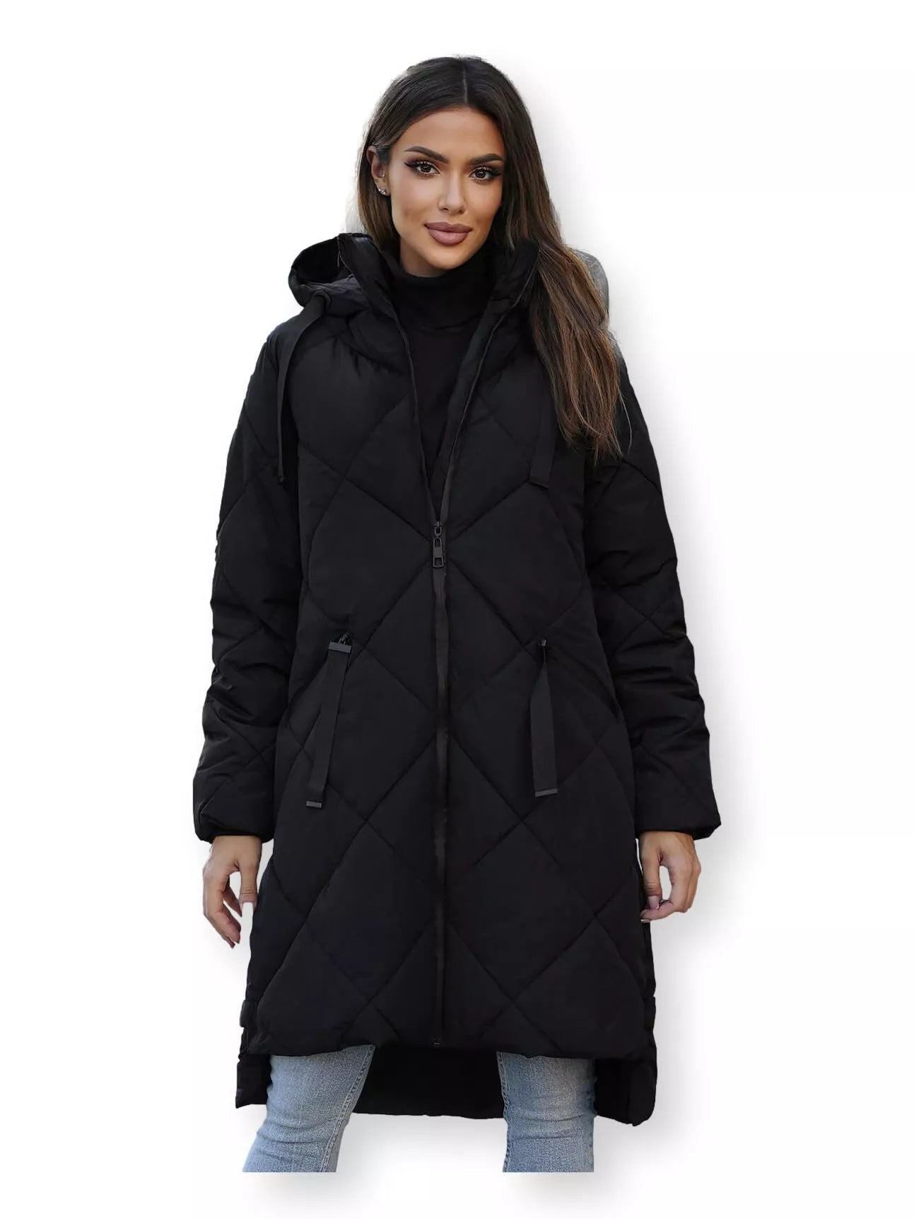 Long black winter jacket Steper