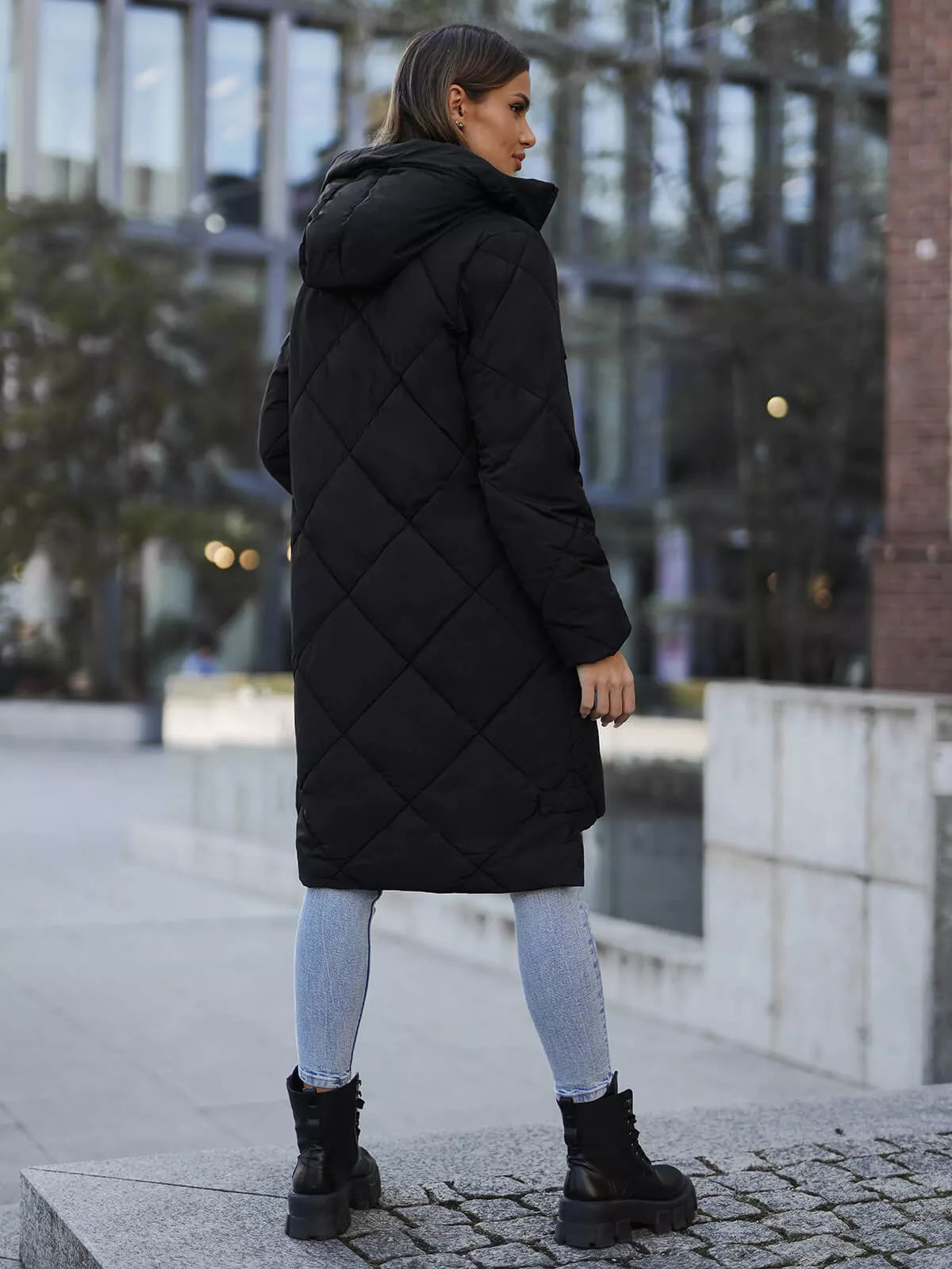 Long black winter jacket Steper