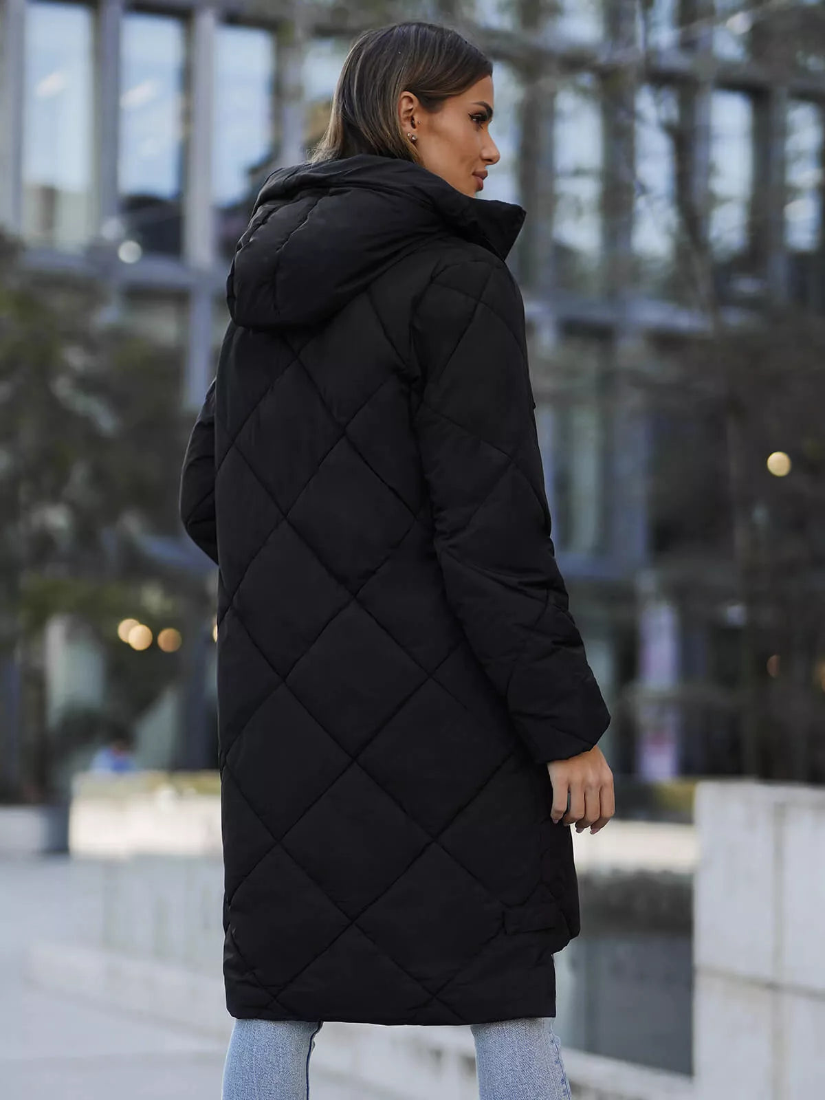 Long black winter jacket Steper
