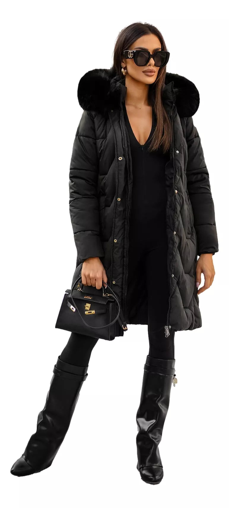 Black women's winter jacket Gintax
