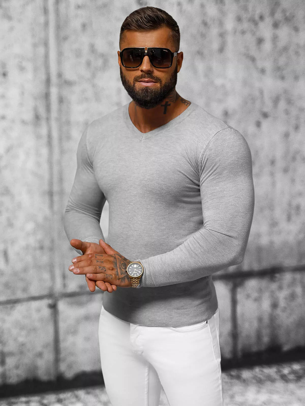 Men's gray sweater Gozil