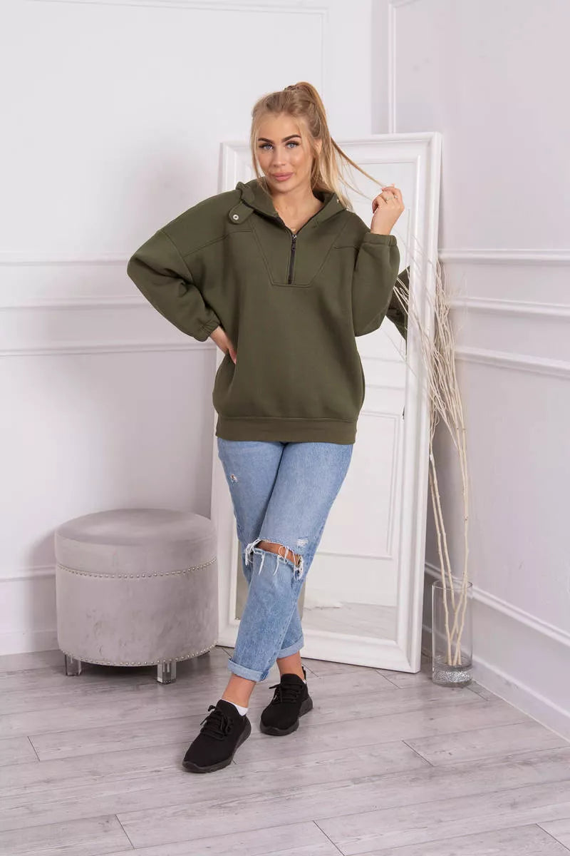 Khaki sweater for women Kesi 
