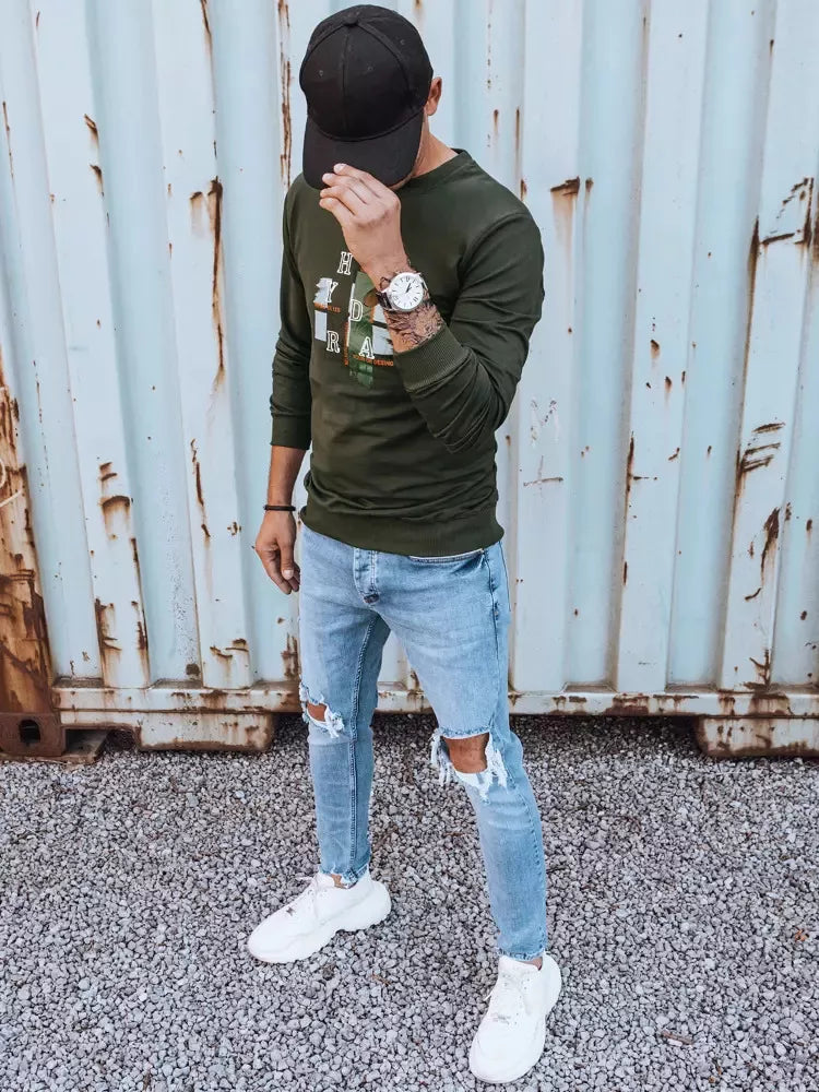 Khaki men's sweater Livol