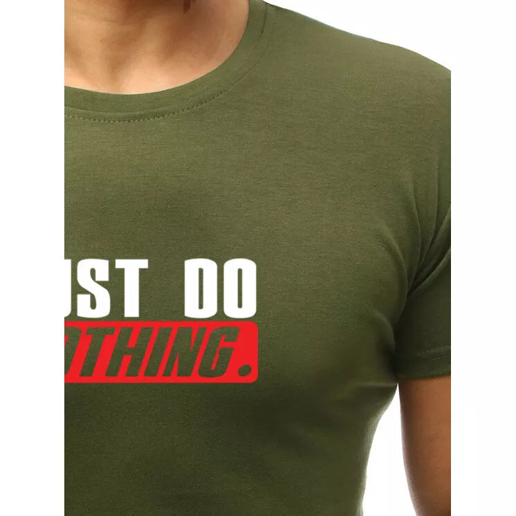 Khaki men's T-shirt Just do nothing