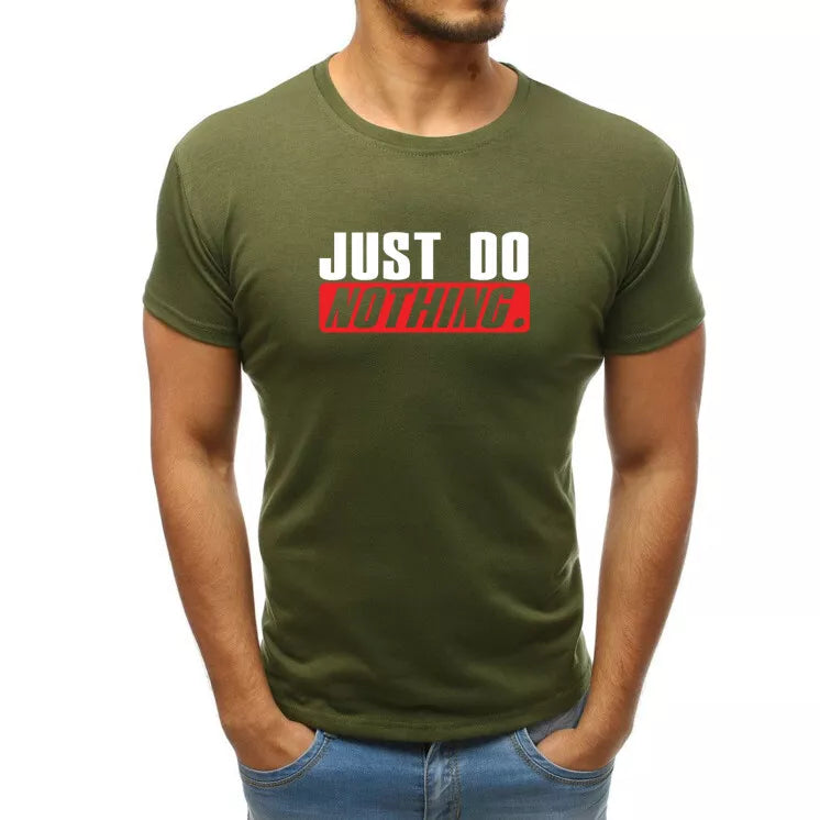 Khaki men's T-shirt Just do nothing