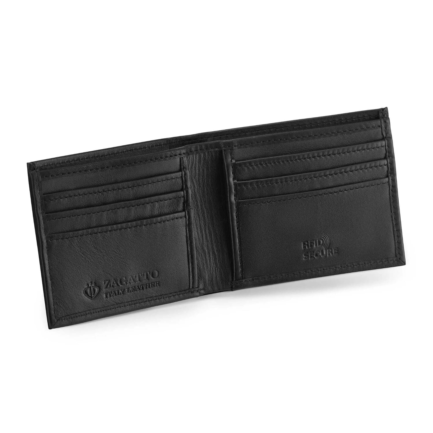Men's wallet made of genuine leather Damian (black with red) 