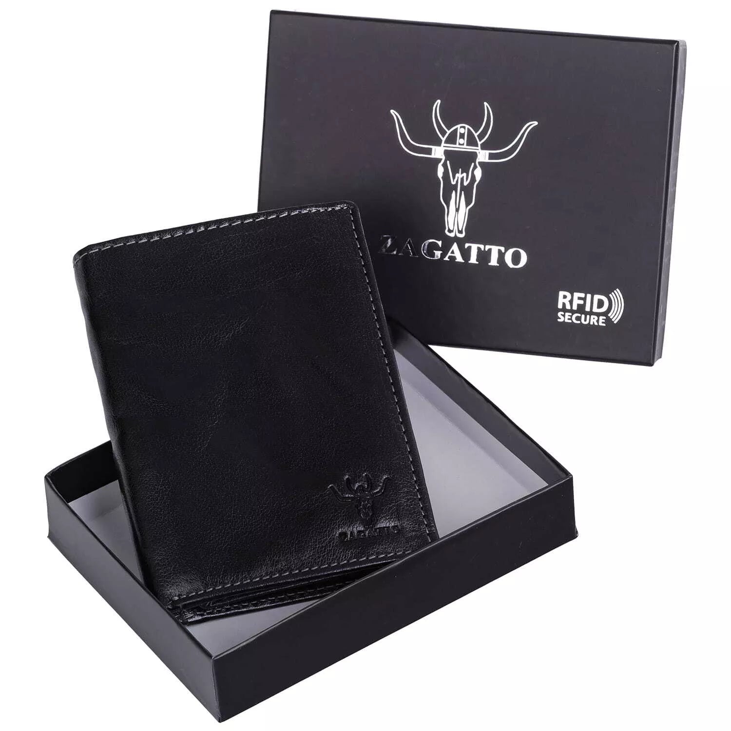 Men's wallet made of genuine leather Timok (black)