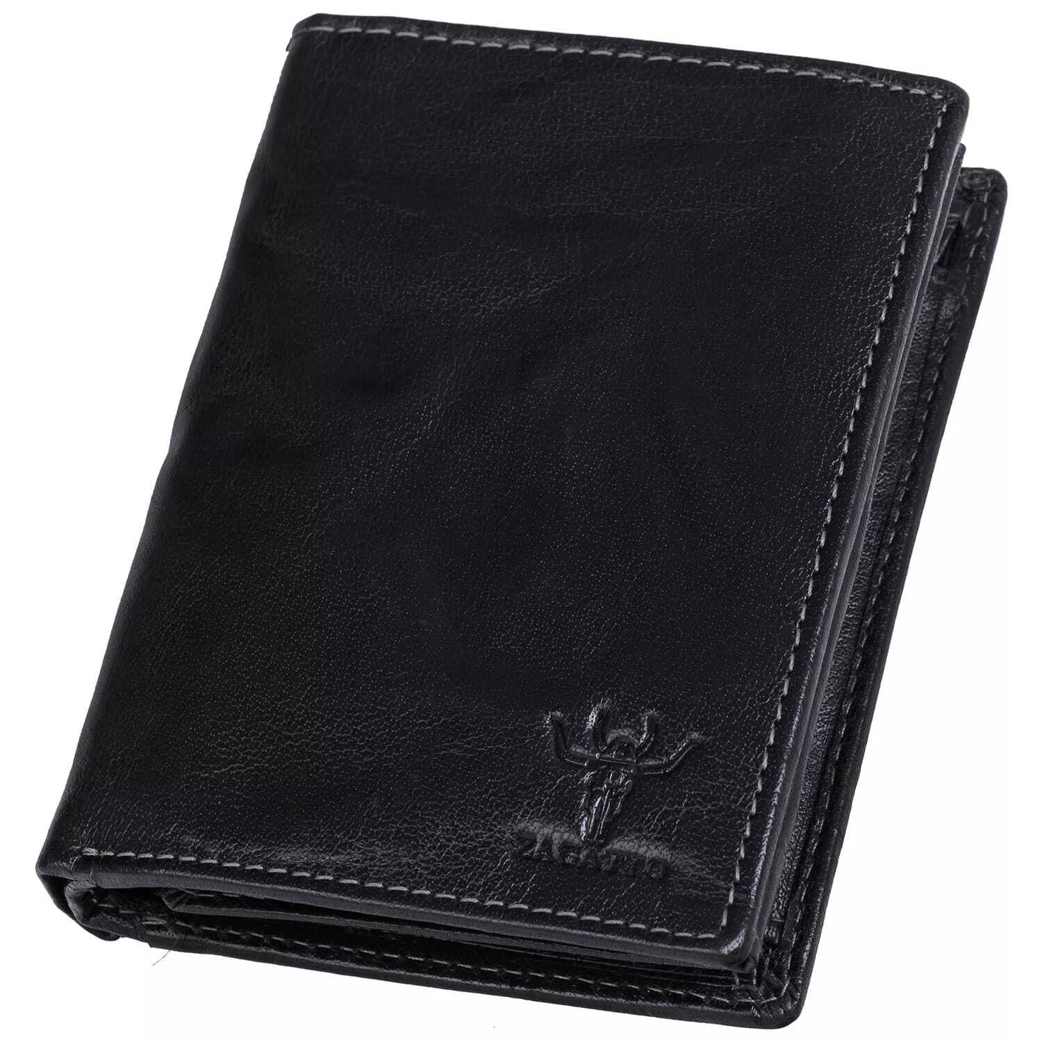 Men's wallet made of genuine leather Timok (black)