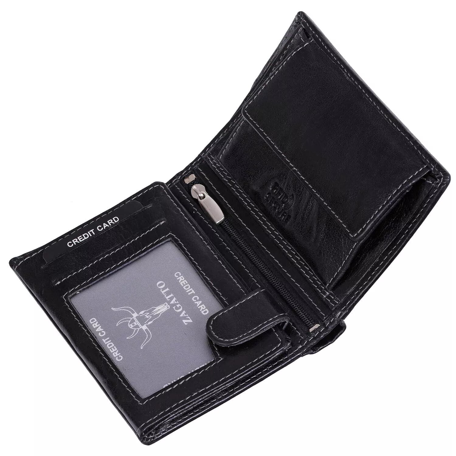 Men's wallet made of genuine leather Timok (black)