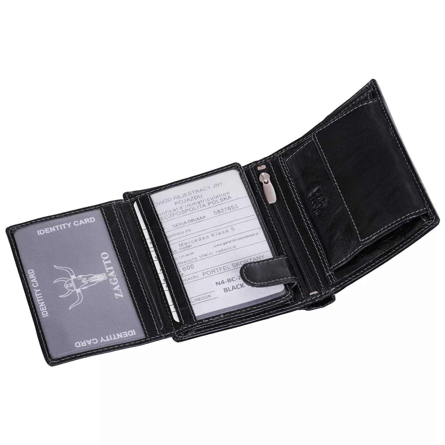 Men's wallet made of genuine leather Timok (black)