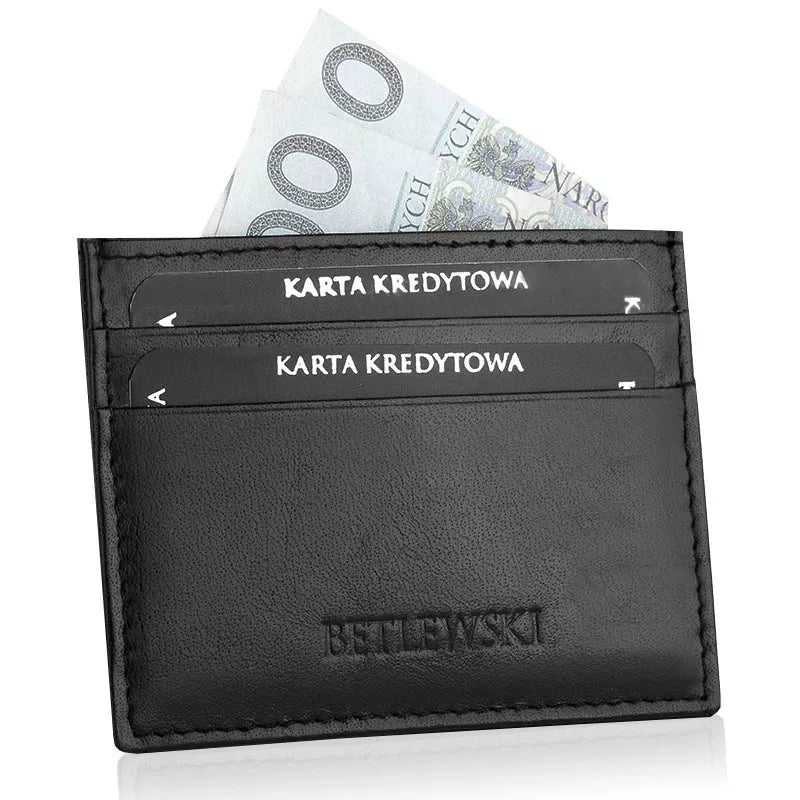BETLEWSKI® leather credit card case (black) 