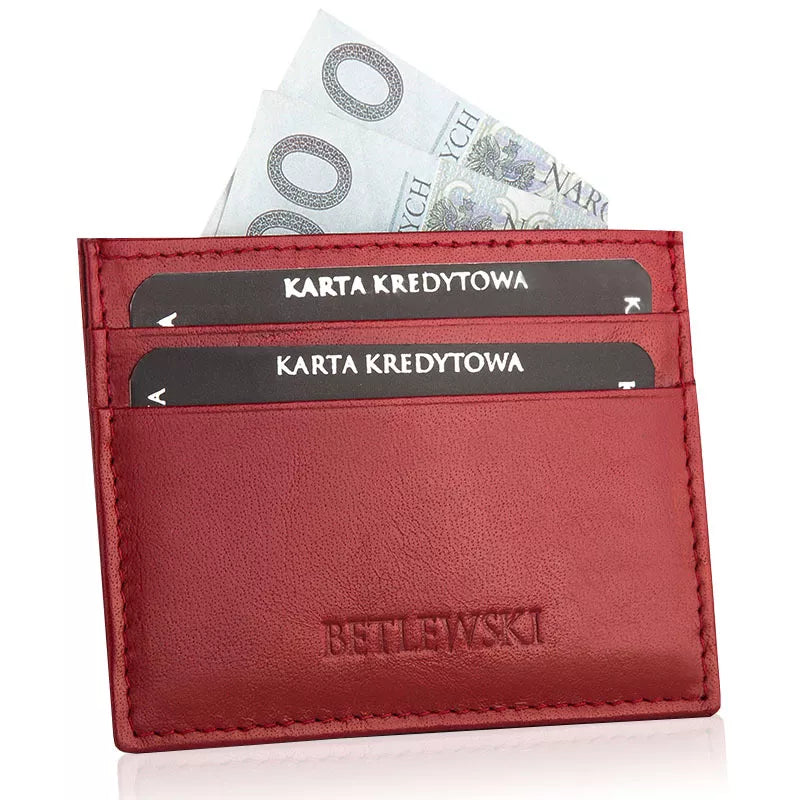 BETLEWSKI® leather credit card case (red) 