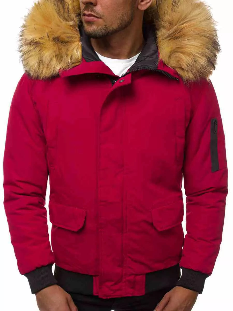 Bomber style winter burgundy men's jacket Lemor