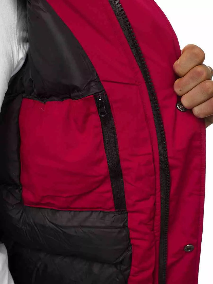 Bomber style winter burgundy men's jacket Lemor