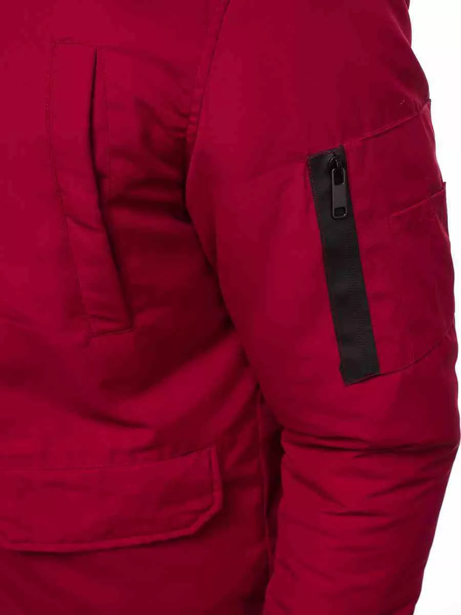 Bomber style winter burgundy men's jacket Lemor