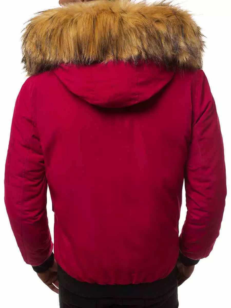Bomber style winter burgundy men's jacket Lemor