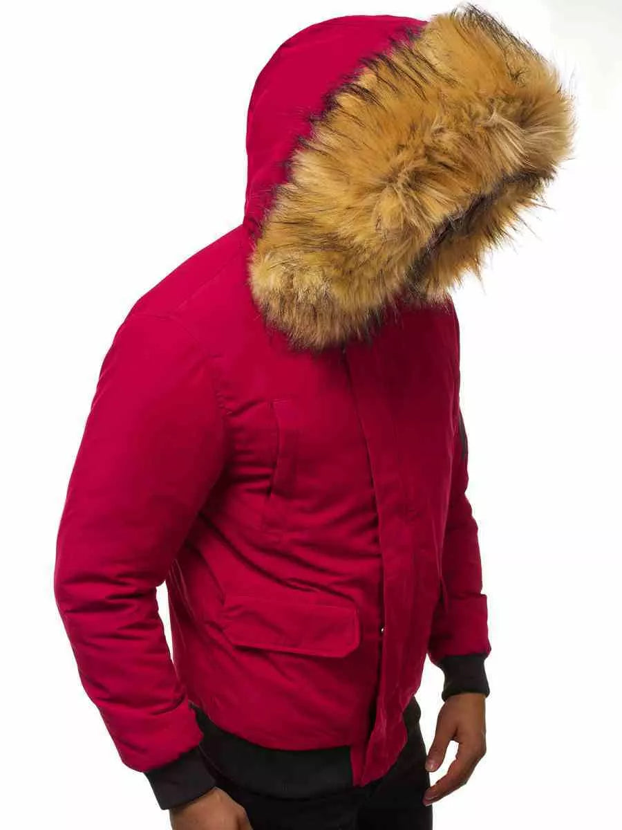 Bomber style winter burgundy men's jacket Lemor