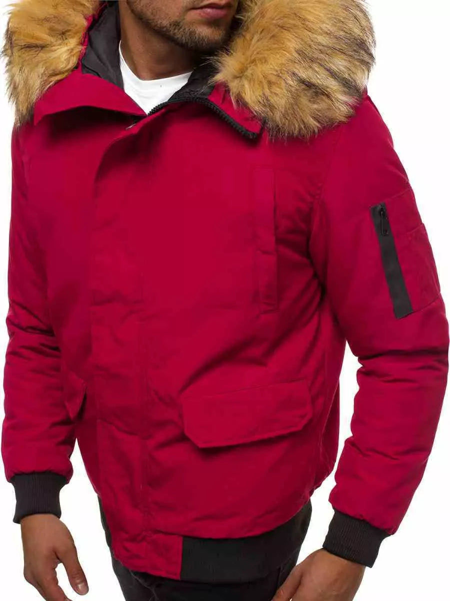 Bomber style winter burgundy men's jacket Lemor